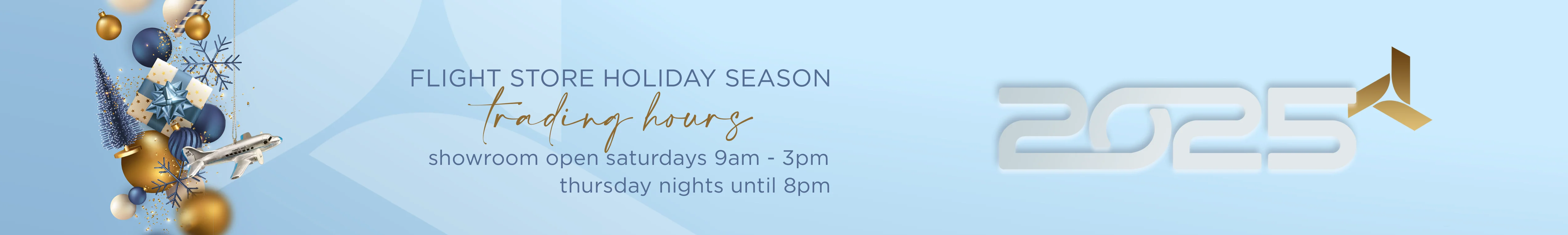 2025 Holiday Season Trading Schedule Banner